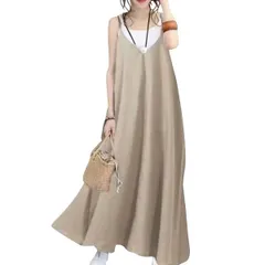 新品　レディース 夏 【とても薄手でサラサラした軽い生地】 ロングワンピース キャミワンピース 肩ひも調整 マタニティ [Ressh.N] Aライン フレア