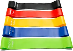 ヨガラリー ラテックススポーツベルト ヒップアップ運動抵抗バンド 抵抗輪 リングフィットネス弾性バンド カラー 5本セット 巾着付き美尻 ヒップアップ ヨガ ピラティス 筋トレ 天然ゴム 家庭エクササイズ