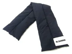 ■極美品■ JIL SANDER　ジルサンダー ポリエステル100% マフラー ストール レディース メンズ ダークネイビー系 AU8032 のサムネイル