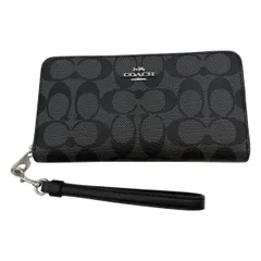 ◎◎COACH コーチ ロング ジップ アラウンド ウォレット シグネチャー キャンバス 長財布 C4452 ブラック