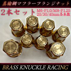 真鍮スパイクナット M6 P1.0 20本 バイク用 ナット 真鍮スパイクナット M6 P1.0 M8 P1.25 高ナット