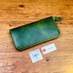 メンズ 長財布 本革 ラウンドファスナー メンズ 長財布 財布 ヌメ革 手縫い