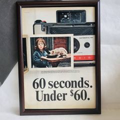 『 ポラロイドカメラ 』ビンテージ広告　60年代　フレーム付ポスター　当時物