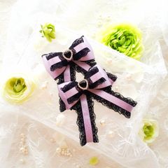ヘアアクセサリー ヘアクリップ 量産型リボン 推し活リボン 黒 ブラック 使い方 簡単  可愛い ツインテール 結婚式 卒業式 入学式