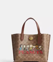 【COACH X PEANUTS】ウィロウ    トート バッグ 24・シグネチャー キャンバス