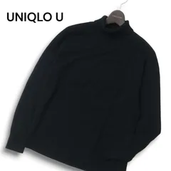 【22AW】UNIQLO U ユニクロ ユー ルメール 秋冬 ウール100%★ クレープ タートルネック セーター ニット Sz.M メンズ 黒　