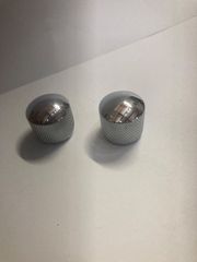 メタルノブ 銀 クローム ミリサイズ スプリットシャフト用 ×2