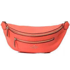 ケイトスペード バッグ katespade ぺブルレザー レイラ ロゴ ベルトバッグ 2way ワンショルダー バックパック ウエスト ボディバッグ コーラルバッズ WKR00306