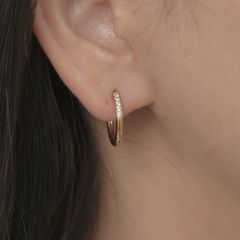 ピアス レディース 金属アレルギー対応 つけっぱなしOK サージカルステンレス 316L 錆びない フープ シンプル ジルコニア ストーン 上品 華やか ルピス LUPIS st0084