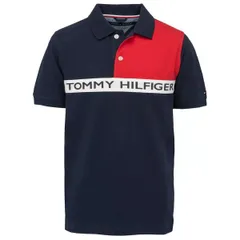 【新品】トミーヒルフィガー 半袖カラーブロック ロゴポロシャツ