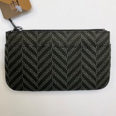新品未使用品 甲州印伝【小銭入れ 杉綾 黒×グレー漆】コインケース 小物入れ 鹿革 漆型染め 海外土産 日本皮工芸品 日本製