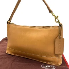 良品 741 OLD COACH ハンドバッグ アクセサリーポーチ レザー 茶