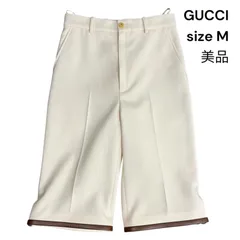 ◆美品 グッチ GUCCI ハーフパンツ 半ズボン モヘア ウール 牛革 ピンク ピンクベージュ サイズL、40 レディース S5U163のサムネイル