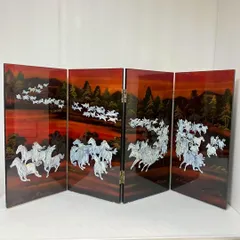 屛風　螺鈿細工　貝殻　目隠し 屛風 螺鈿細工 貝殻 目隠し