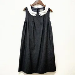 #wnc デイジーリンフォーフォクシー DAISY LIN for FOXEY ワンピース 40 グレー 白 32258 襟付き ノースリーブ レディース [924299]