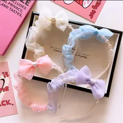 ヘアバンド カチューシャ キッズ パール ふわふわりぼん 子供 髪飾り ヘアアクセサリー フォーマル プリンセス お姫様 女の子