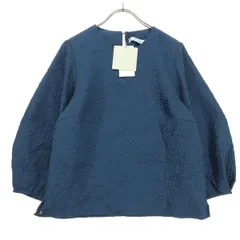 未使用 OPAQUE. CLIP オペークドットクリップ 長袖 ブラウス M ネイビー プルオーバー レディース 古着