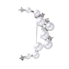 YANHUILAY ブローチ パールブローチ コサージュ パール 胸飾り おしゃれ フォーマル アクセサリー 結婚式 誕生日 卒業式 入学式 パーティー お祝い 母の日 人気 プレゼント レディース (シルバー) 0