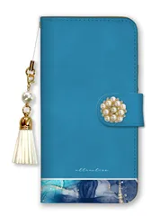 iPhoneX iPhoneXS ケース 手帳型 アイフォンX アイフォンXS スマホケース パール デコ付き ストラップ付 韓国 大理石 マーブル柄 おしゃれ オシャレ 大人 ネイビー ブルー パープル カラー01