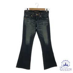 ☆美品☆ SOMETHING サムシング パンツ デニムジーンズ ブーツカット レディース インディゴブルー 30 日本製 901-15332 送料無料 古着