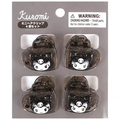 クロミ ミニヘアクリップ 4個セット ブラック おしゃれ サンリオ sanrio キャラクター