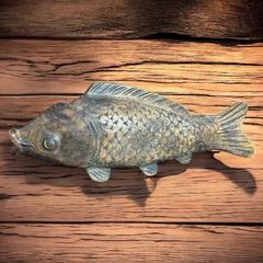 木彫り 鯉 置物 自在鉤 魚横木 一刀彫 木工芸 縁起物 インテリア オブジェ 彫刻 骨董品 アンティーク