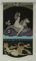 山下清澄 版画 「壁画風女の図像 水辺のサイレーン」【額縁無し】Kiyozumi Yamashita#FA200008のサムネイル