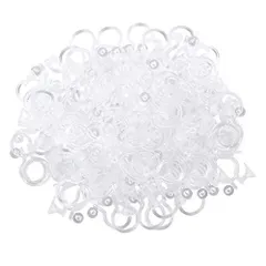 サムコス ノンホールピアス 約50ペア100個 クリア カン付き クリップ式 バネ式 樹脂製 半透明で目立ちづら イヤリングパーツ 耳穴なし ノンホールコンバーター アクセサリーパーツ 手作り DIY用