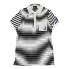 サイズ：0 PEARLY GATES パーリーゲイツ  半袖ポロシャツ ボーダー柄 ネイビー系 [240101390113]# ゴルフウェア レディース ストスト