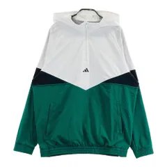 サイズ：L ADIDAS GOLF アディダスゴルフ 2024年モデル ハーフジップ フード付き　長袖ブルゾン  グリーン系 [240101504926] ゴルフウェア メンズ ストスト