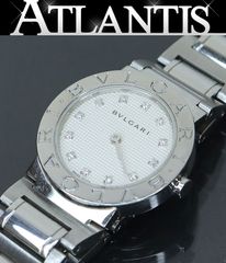 【広尾店】美品 ブルガリ BVLGARI ブルガリブルガリ 時計 レディース ダイヤインデックス 白文字盤 電池式 SS BB26SS 約16cm 【16170】