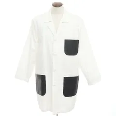 【中古】ブラックコムデギャルソン BLACK COMME des GARCONS 2022年春夏 コットン ショップコート ホワイトxブラック【サイズXXL】【ユニセックス】のサムネイル