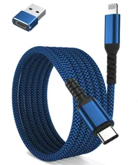 【在庫処分】14 13 Mini 12 Pro 11 Maxミニプロマックス、7 Plus i-Phone X CパワーデリバリーPD対応急速高速充電コードcable XS Aアダプター付き、アップルMFI認証済みライトニングケーブルタイプType XR、SEのサムネイル