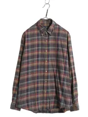 【お得なクーポン配布中!】 ラルフローレン チェック 長袖 ボタンダウン シャツ メンズ L 古着 長袖シャツ ポロ コットン ワンポイント カジュアル マルチカラー 薄手