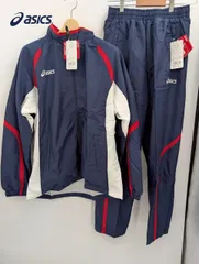 【新品・タグ付き】ASICS トラックスーツ 上下セット ネイビー×レッド Lサイズ（XA723N／XA763N） アシックス