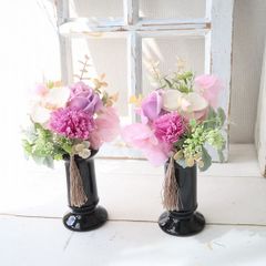 洋風仏花プリザーブドフラワー 1対 ステムタイプ - メルカリ