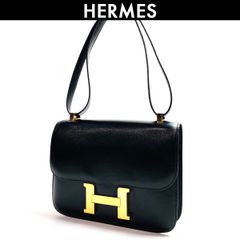 エルメス HERMES コンスタンス23  ショルダーバッグ ボックスカーフ 刻印◯P ブラック ゴールド金具 レディース コンディション C