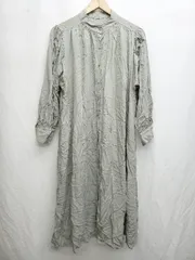 ◇ ⊂ Aunt Marie's バンドカラーボリューム 長袖 ロング シャツ　ワンピース サイズFree グリーン レディース P  【1410230004492】