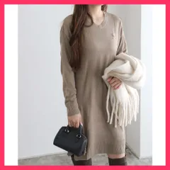 ★スタッフおすすめ★選べるカシミヤタッチニットワンピース【Vネック】  オンナら