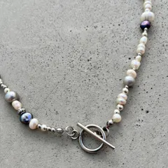 ネックレス チョーカー ステンレス 淡水パール メンズ マンテル パール