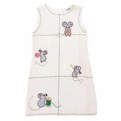 ドルチェ&ガッバーナ DOLCE & GABBANA ネズミ ラット ビジュー ストーン ワンピース ドレス ノースリーブ ウール 9/10 白 ホワイト a99のサムネイル