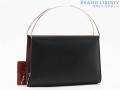 【レア新品同様】カルティエ　Cartier　ヴィンテージ　トリニティ　レザー　ミニハンドバッグ　パーティーバッグ　ブラック ボルドー ゴールド金具 シルバー金具　カーフレザー　L3000496