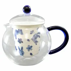 有田焼 セランドグラス おしゃれポット 500cc 花うさぎ FC-550B