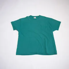 90s Hanes ブランク ポケット Tシャツ USA製 シングルステッチ ボックスシルエット オーバーサイズ 90年代 ヘインズ ポケT 無地 緑 vintage 古着 【XL】