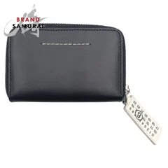 美品 Maison Margiela メゾン マルジェラ MM6 Triangle 6 ブラック 黒 レザー コインケース コンパクトウォレット 小銭入れ メンズ 500058【中古】