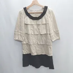 ◇ TO BE CHIC トゥービーシック 半袖 ミニ丈 ワンピース サイズ40 ベージュ系 レディース E  【1407020030212】