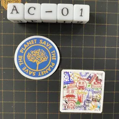 防水ステッカー　切手風　スタンプ風　海外　２枚セット　AC-1防水ステッカー　切手風　スタンプ風　海外　旅行　レトロ　２枚セット　AC-1