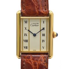 CARTIER カルティエ マストタンク GP/革 クォーツ メンズ腕時計 ヴィンテージ 中古【送料無料】