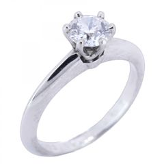 ティファニー(Tiffany) ティファニー リング ソリティア 1PD Pt950 プラチナ ダイヤモンド 0.38ct 5号レディース