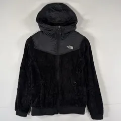 古着 ザ・ノースフェイス THE NORTH FACE フルジップフリースジャケット パーカー ナイロン切り替え ワンポイント S  ブラック レディース